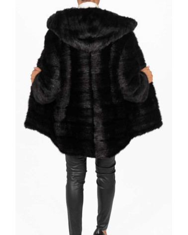 CHAQUETÓN DE VISÓN CON CAPUCHA