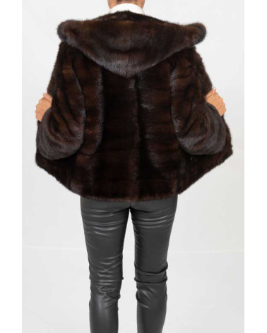 CHAQUETÓN DE VISÓN CON CAPUCHA