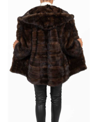 CHAQUETÓN DE VISÓN CON CAPUCHA