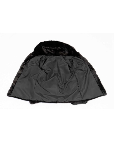 CHAQUETÓN DE VISÓN CON CAPUCHA