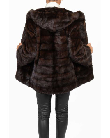 CHAQUETÓN DE VISÓN CON CAPUCHA
