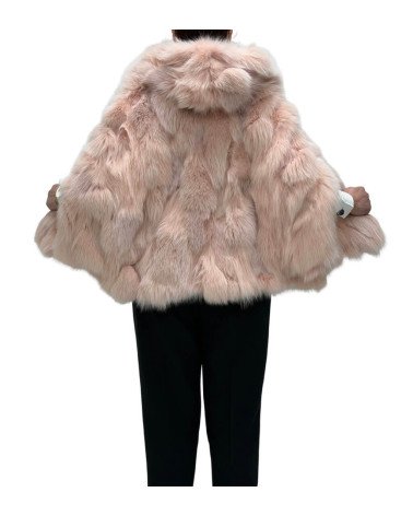 PONCHO DE VISÓN CON CAPUCHA