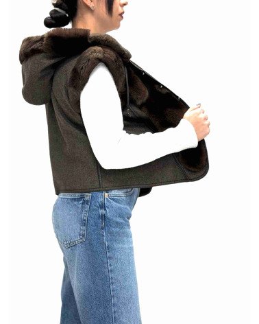 CHALECO DE LANA Y CHINCHILLA