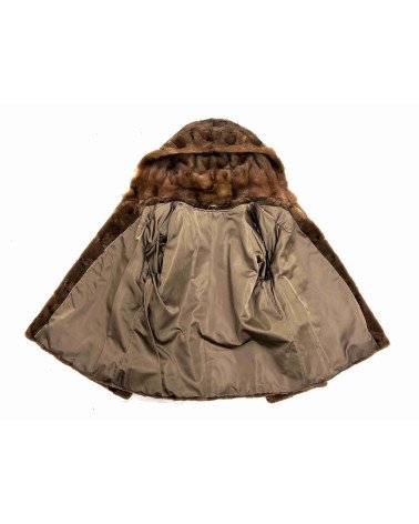 CHAQUETÓN DE VISÓN CON CAPUCHA